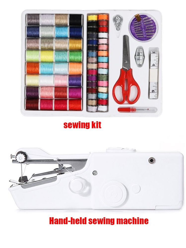 Mini Electric Sewing Machine Handheld - เครื่องเย็บผ้าแบบล็อค ชุดเครื่องมือ DIY ของใช้จิปาถะ เครื่องเย็บผ้าไฟฟ้าขนาดเล็กแบบพกพา ชุดเย็บผ้า