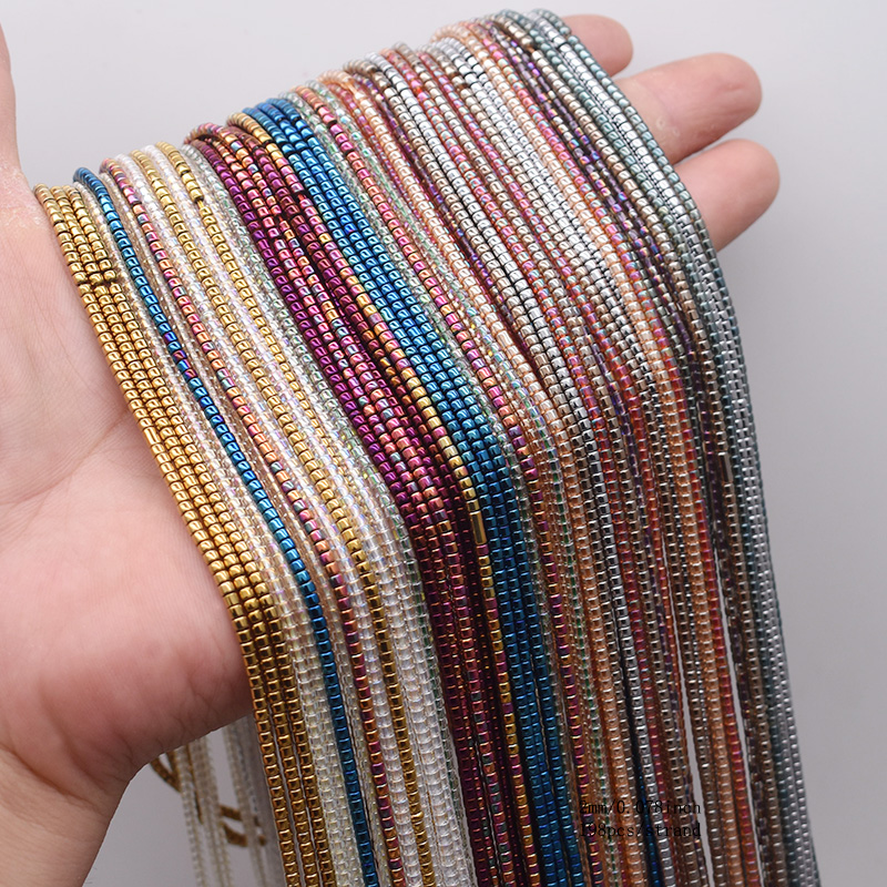 Glass Seed Beads 2Mm Jewelry Making - ลูกปัดแก้วทรงถังสีทอง สีเงิน ขนาด 2 มม. จำนวน