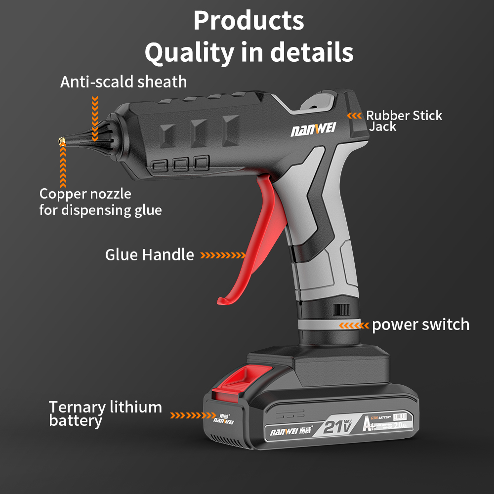 ปืนกาวร้อนไร้สายแบบใช้แบตเตอรี - Hot Melt Glue Gun Cordless บทวิจารณ์และราคา