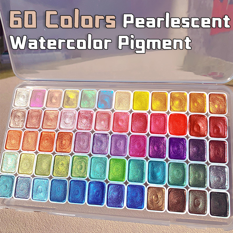 สีน้ำมุก 20/24/60/72 สี, เมทัล - Watercolor Paint Set Solid Pigment บทวิจารณ์และราคา