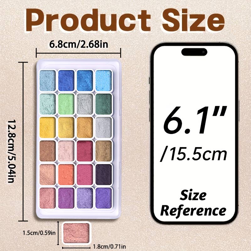 สีน้ำมุก 20/24/60/72 สี, เมทัล - Watercolor Paint Set Solid Pigment บทวิจารณ์และราคา