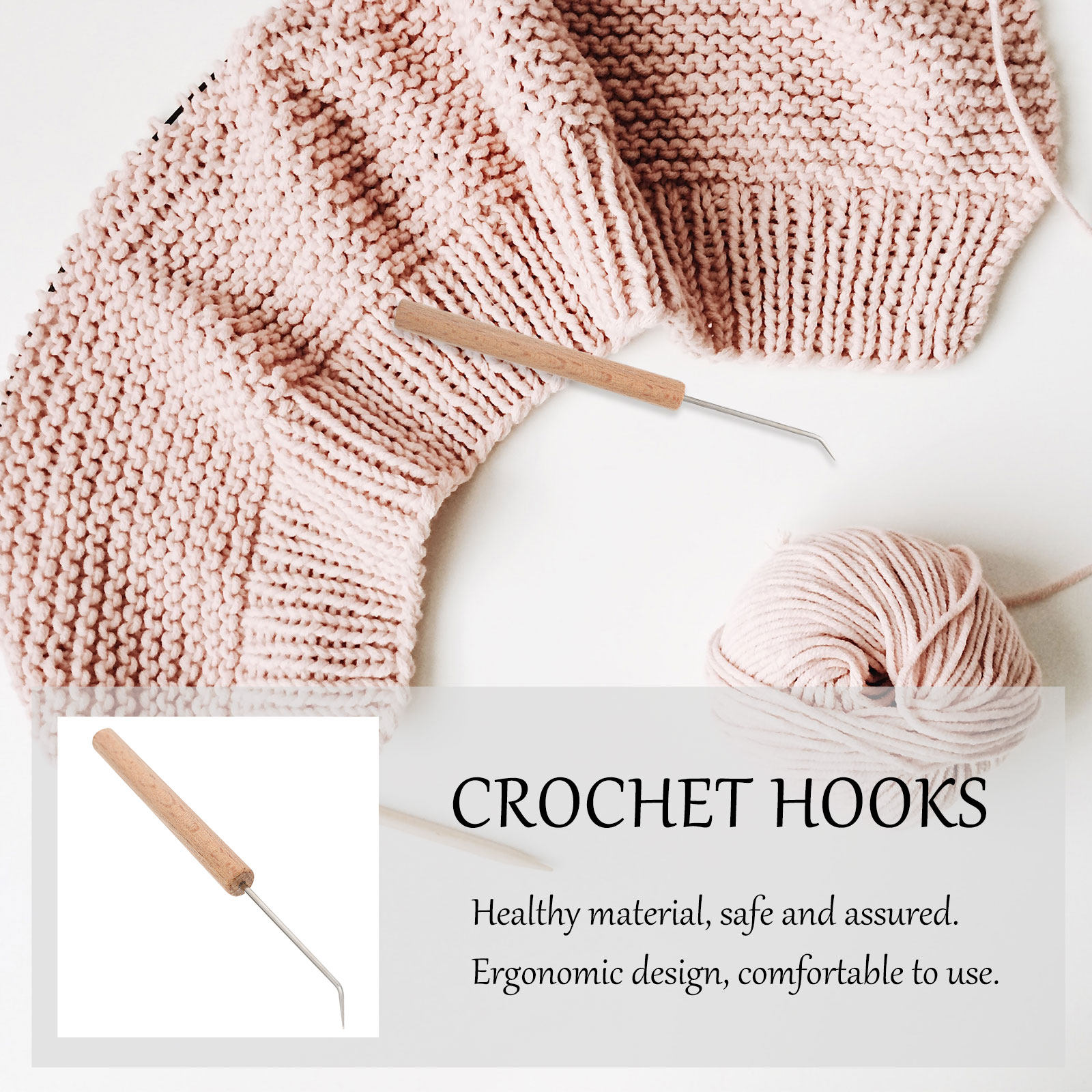 1 ชิ้น เข็มโครเชต์ ด้ามจับไม้  - Wooden Crochet Hooks Ergonomic Handle บทวิจารณ์และราคา