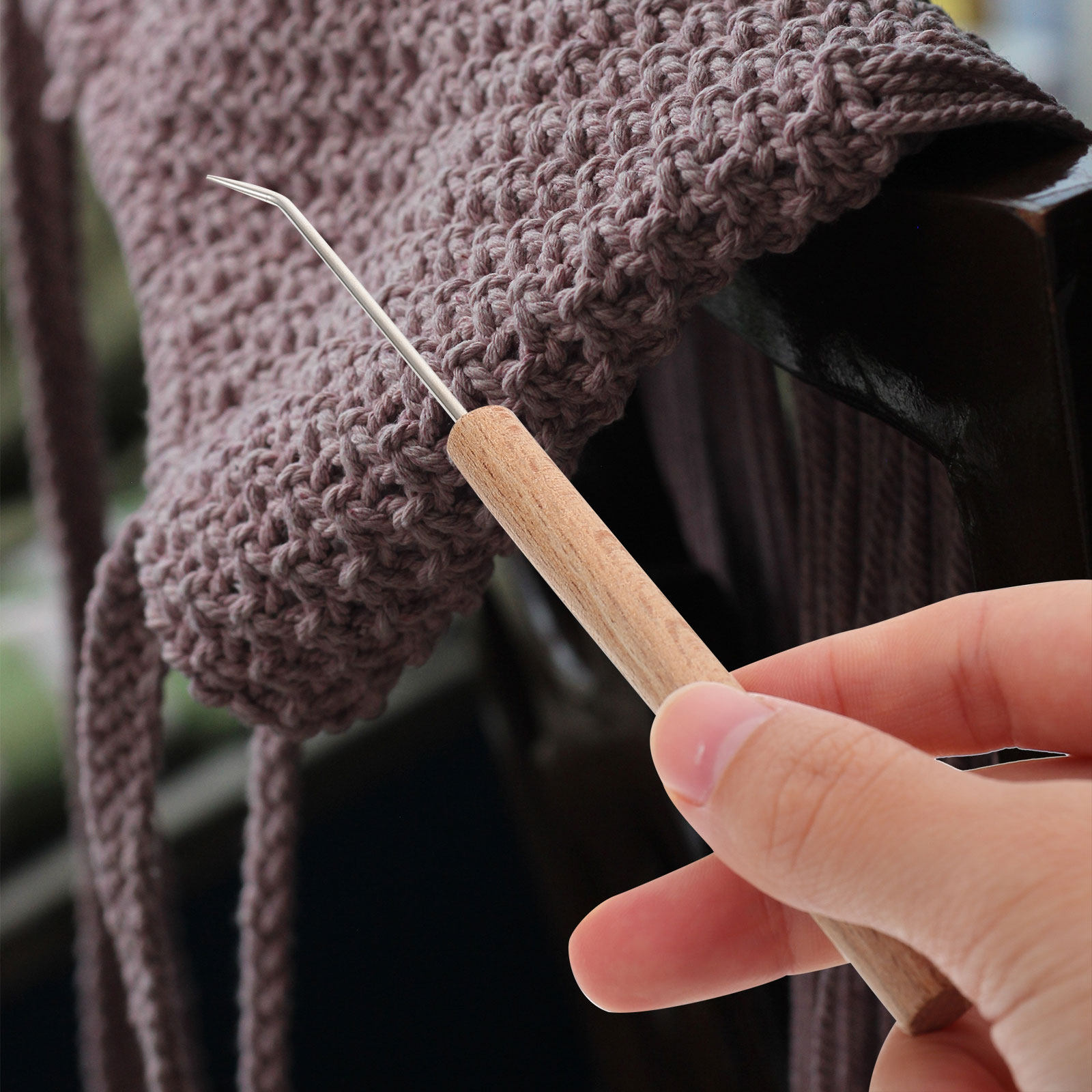 1 ชิ้น เข็มโครเชต์ ด้ามจับไม้  - Wooden Crochet Hooks Ergonomic Handle บทวิจารณ์และราคา